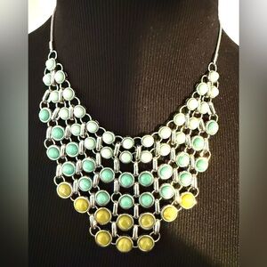 Lia Sophia Statement Multi-Row Beaded Bib Necklace